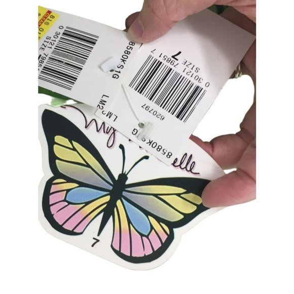 My Michelle Dress with Matching Scarf- Size 7 Juniors- Green with Blue Flowers - Picture 10 of 11